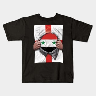 Syria Flag English Flag Ripped - Gift for Syrian From Syria Kids T-Shirt